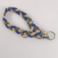 Preview: Halsband Zug-stop flach- oder rundgeflochten, 30 - 55cm olive, blau, creme